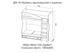 ДМ-16 Кровать двухъярусная с ящиком в Ивделе - ivdel.магазин96.com | фото