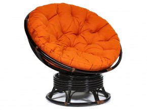 Кресло-качалка Papasan w 23/01 B с подушкой Antique brown, ткань Оранжевый в Ивделе - ivdel.магазин96.com | фото